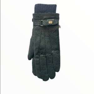 NWT BLUE LEATHER GLOVES SIZE 7